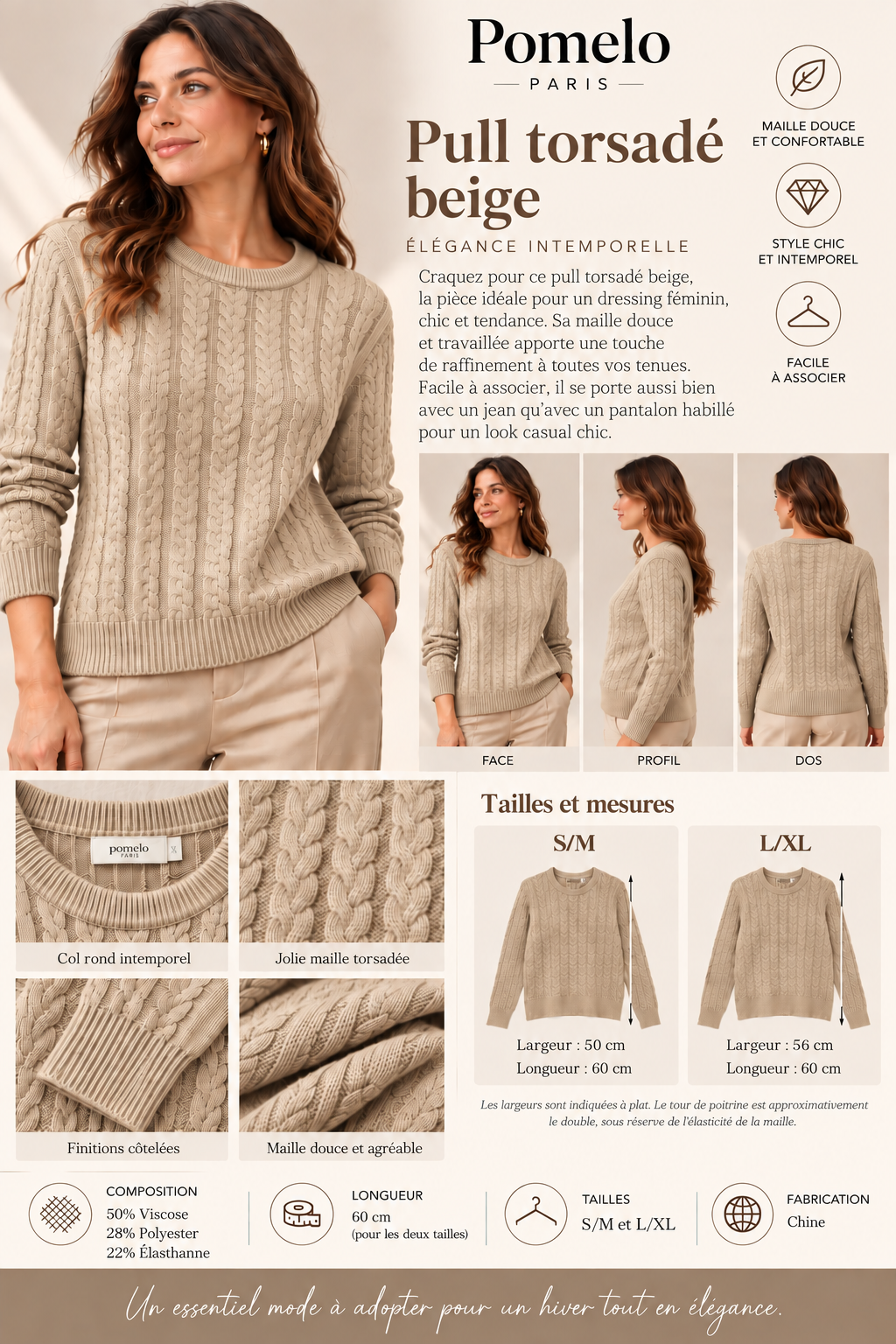 Le pull torsad 68811