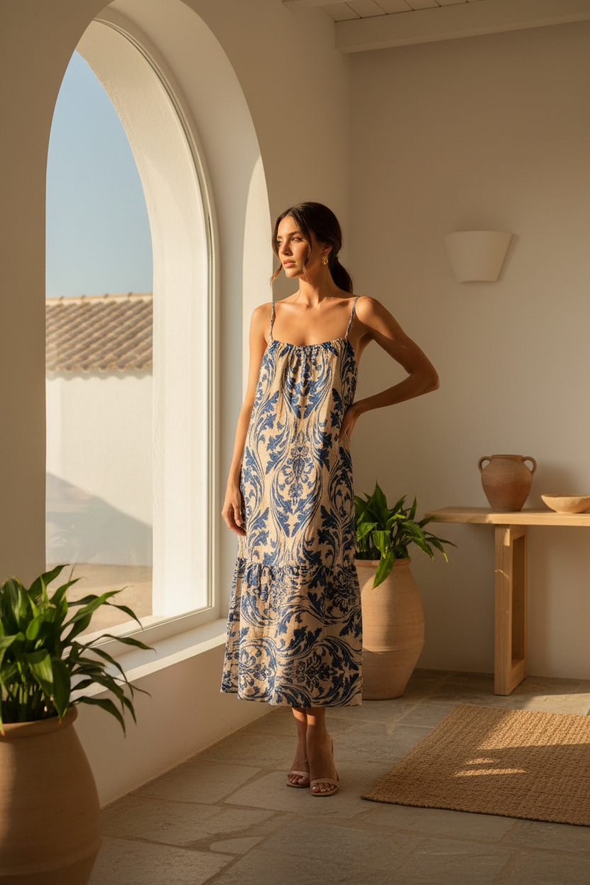 Robe Midi Imprimée Baroque - Alicia A87