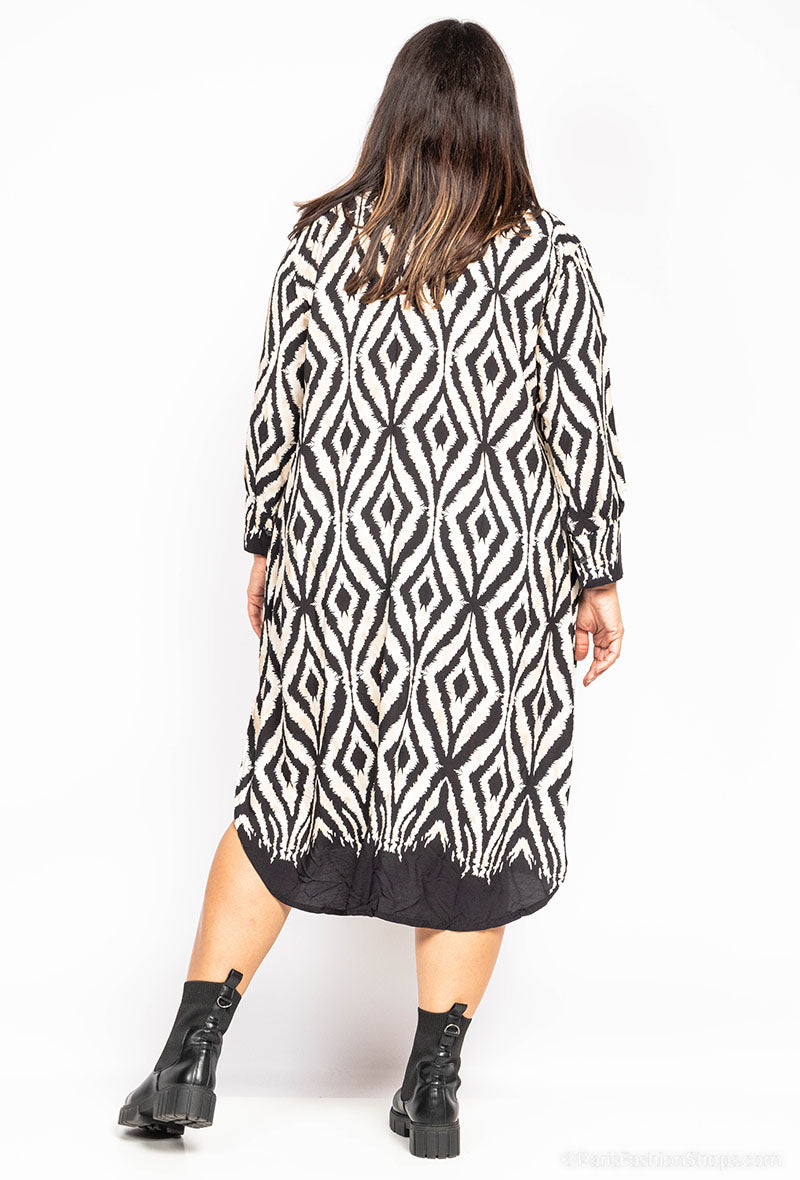 Robe chemise noir blanc losan