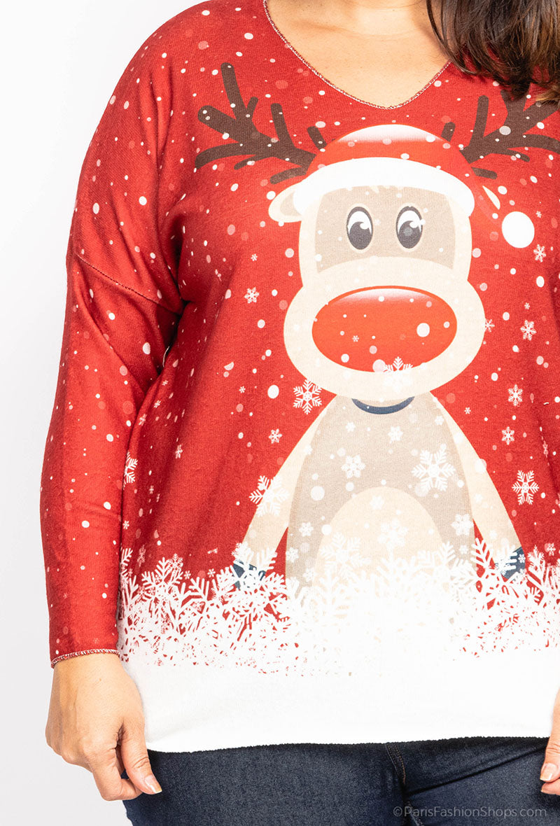 PULL NOEL Ness les rennes de noël