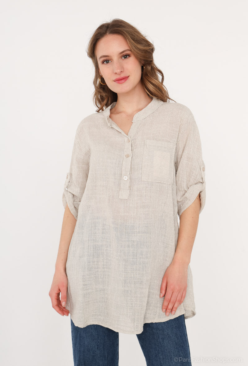 Lisa chemise a rayure bouton 23