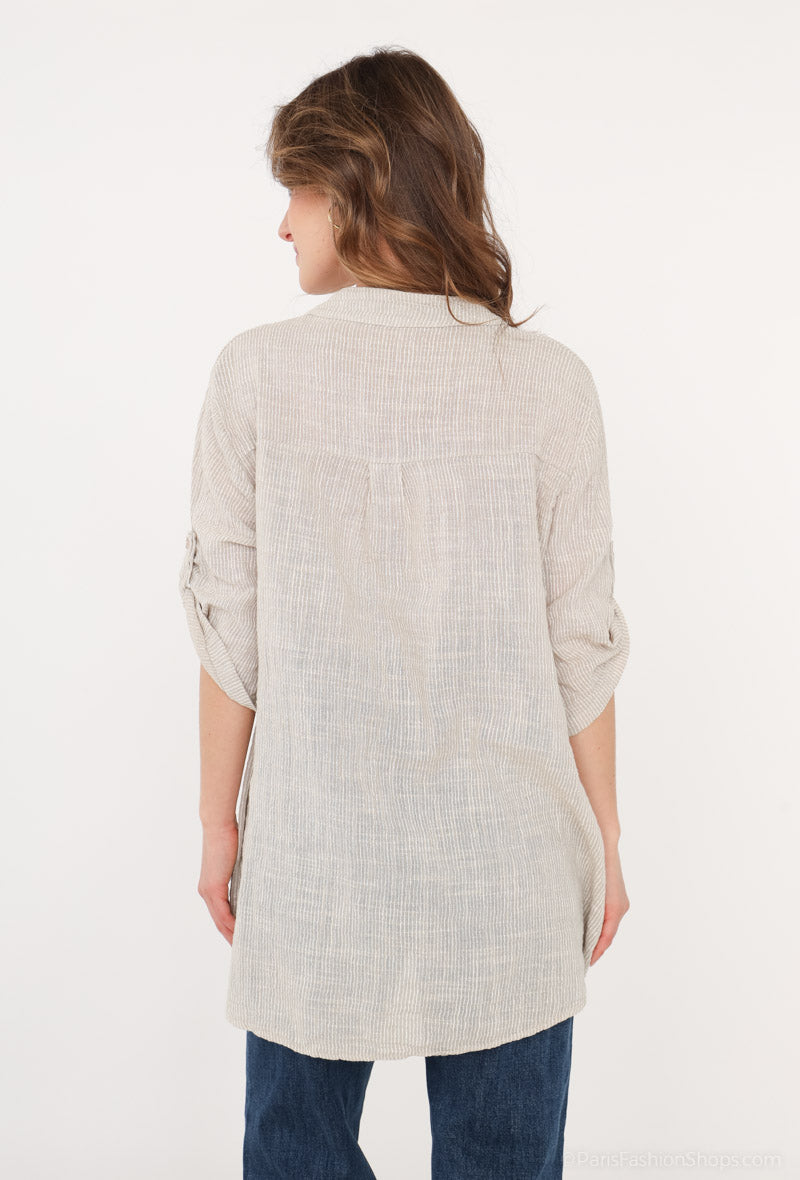Lisa chemise a rayure bouton 23