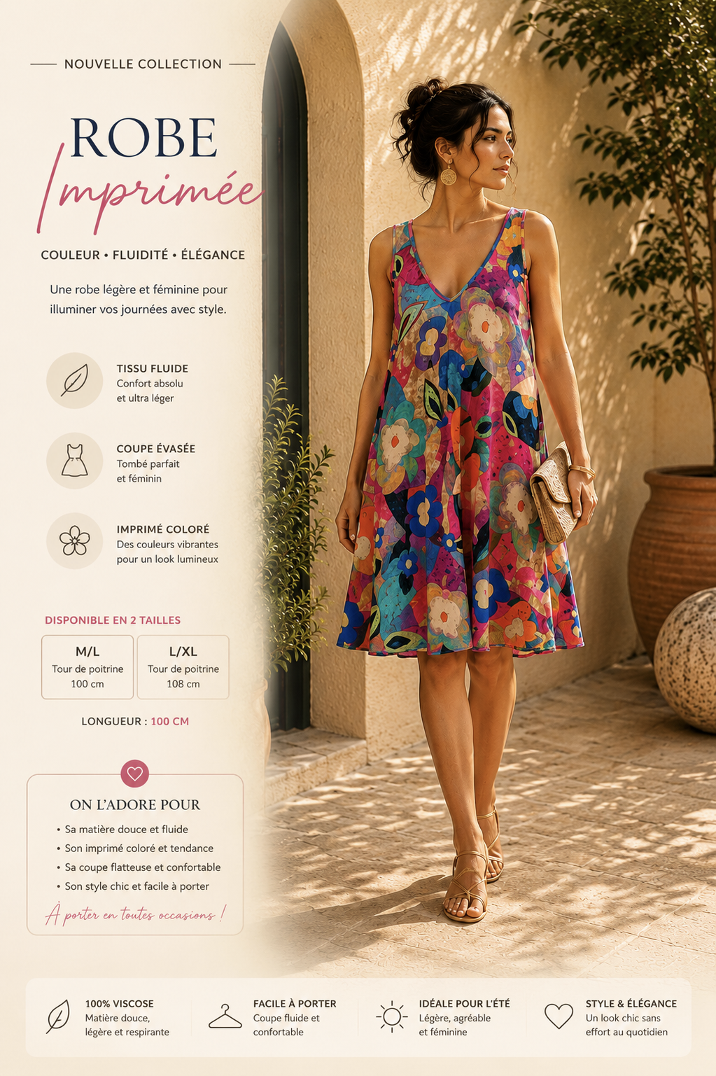 La Robe Midi Fluide Éclat 18