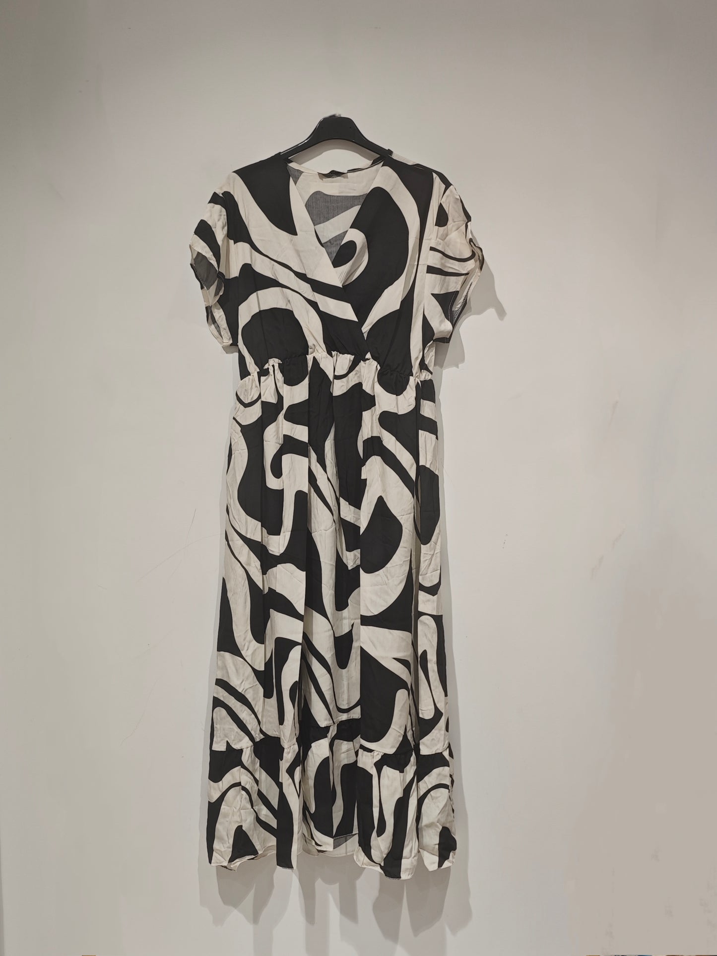 Robe Longue Imprimé Graphique Noir & Blanc
