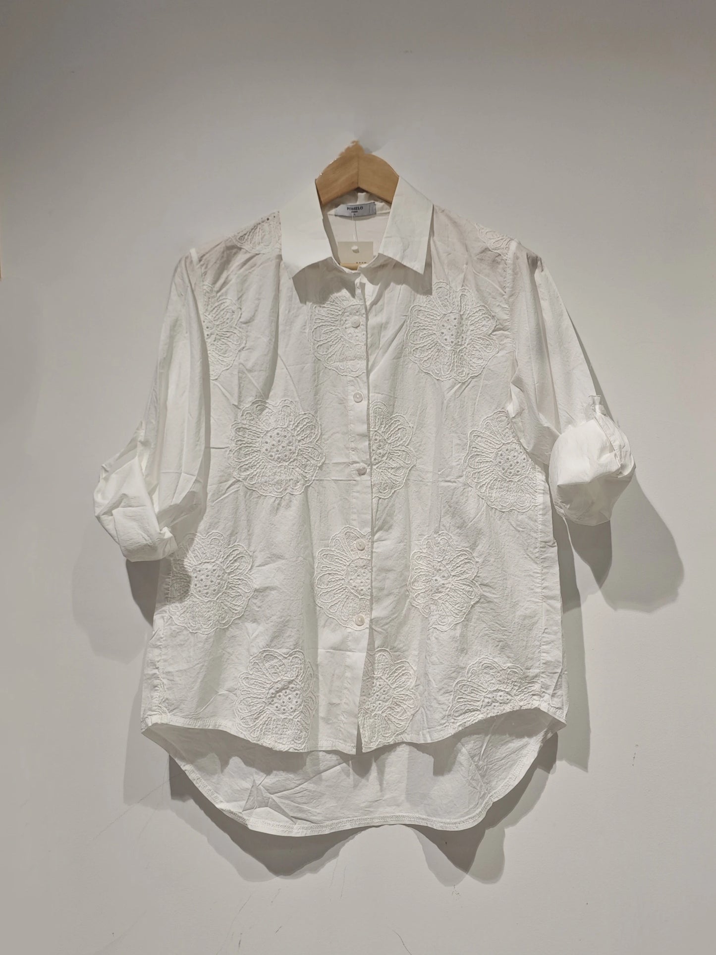 Chemise Blanche Brodée en Coton 2607 - Louise