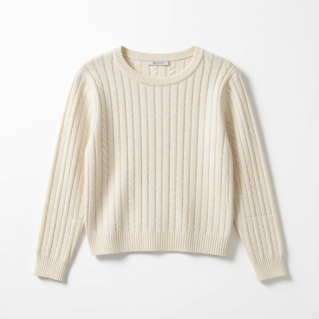 Pull Col Rond en Maille Torsadée Élégante - GO2668811 — visuel 10 — Pomelo