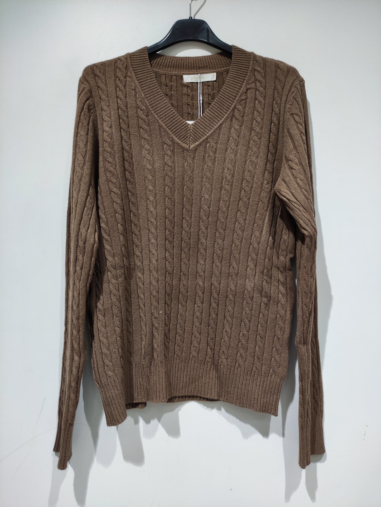 Pull Col V en Maille Torsadée Premium - GO2668810 — visuel 18 — Pomelo