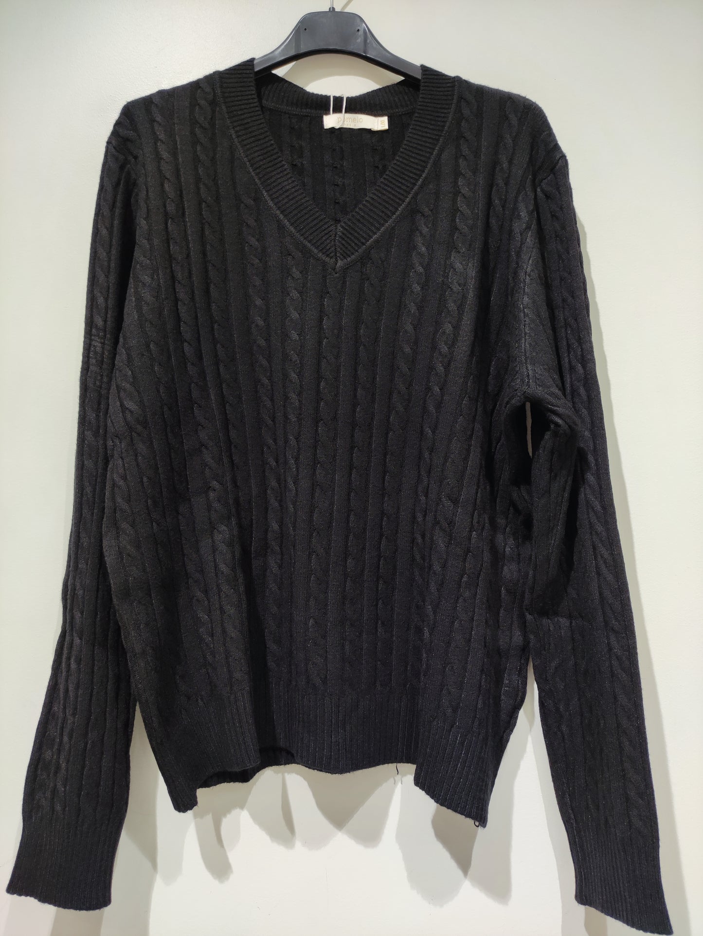 Pull Col V en Maille Torsadée Premium - GO2668810 — visuel 20 — Pomelo
