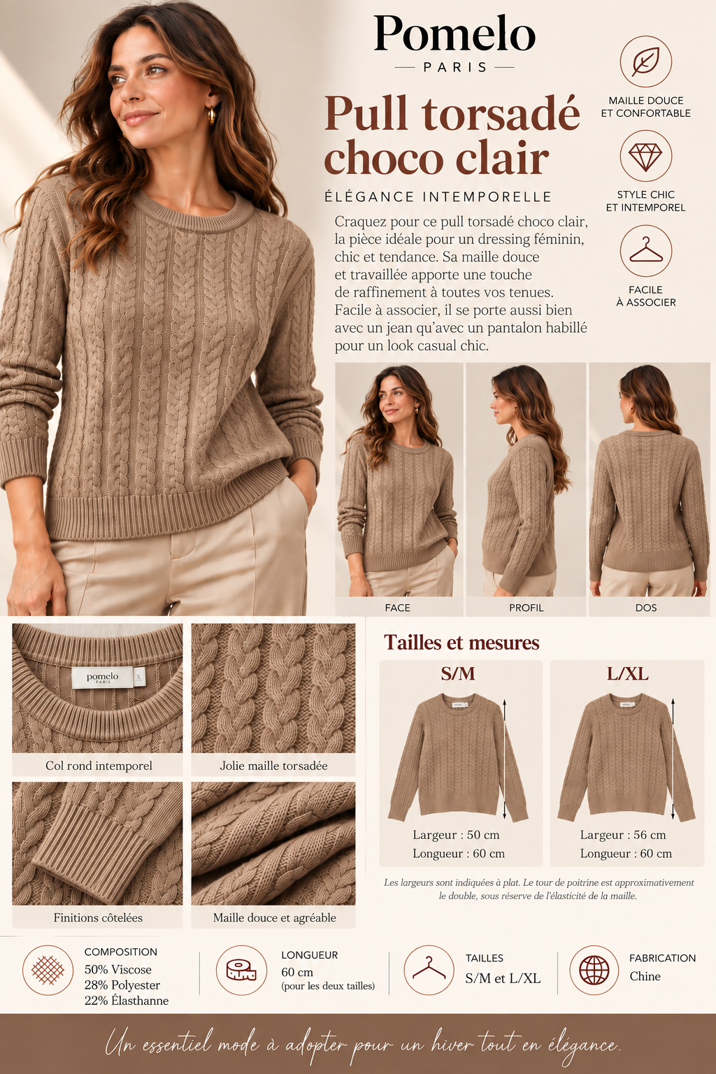 Le pull torsad 68811