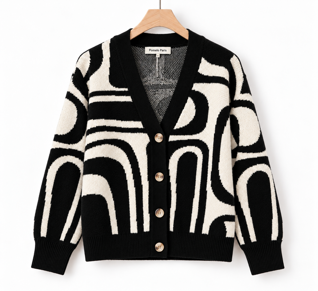 Gilet en maille jacquard graphique