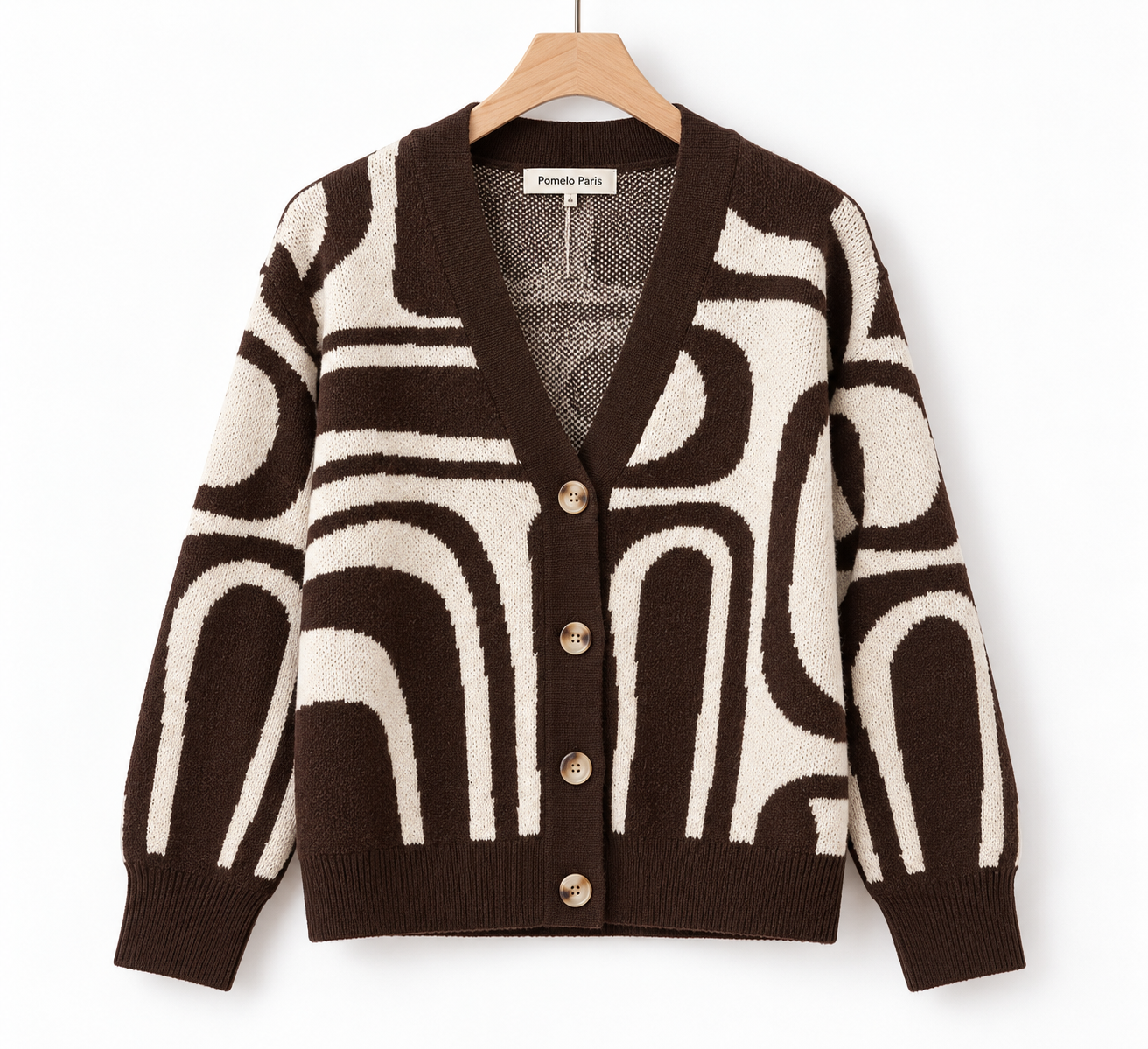 Gilet en maille jacquard graphique