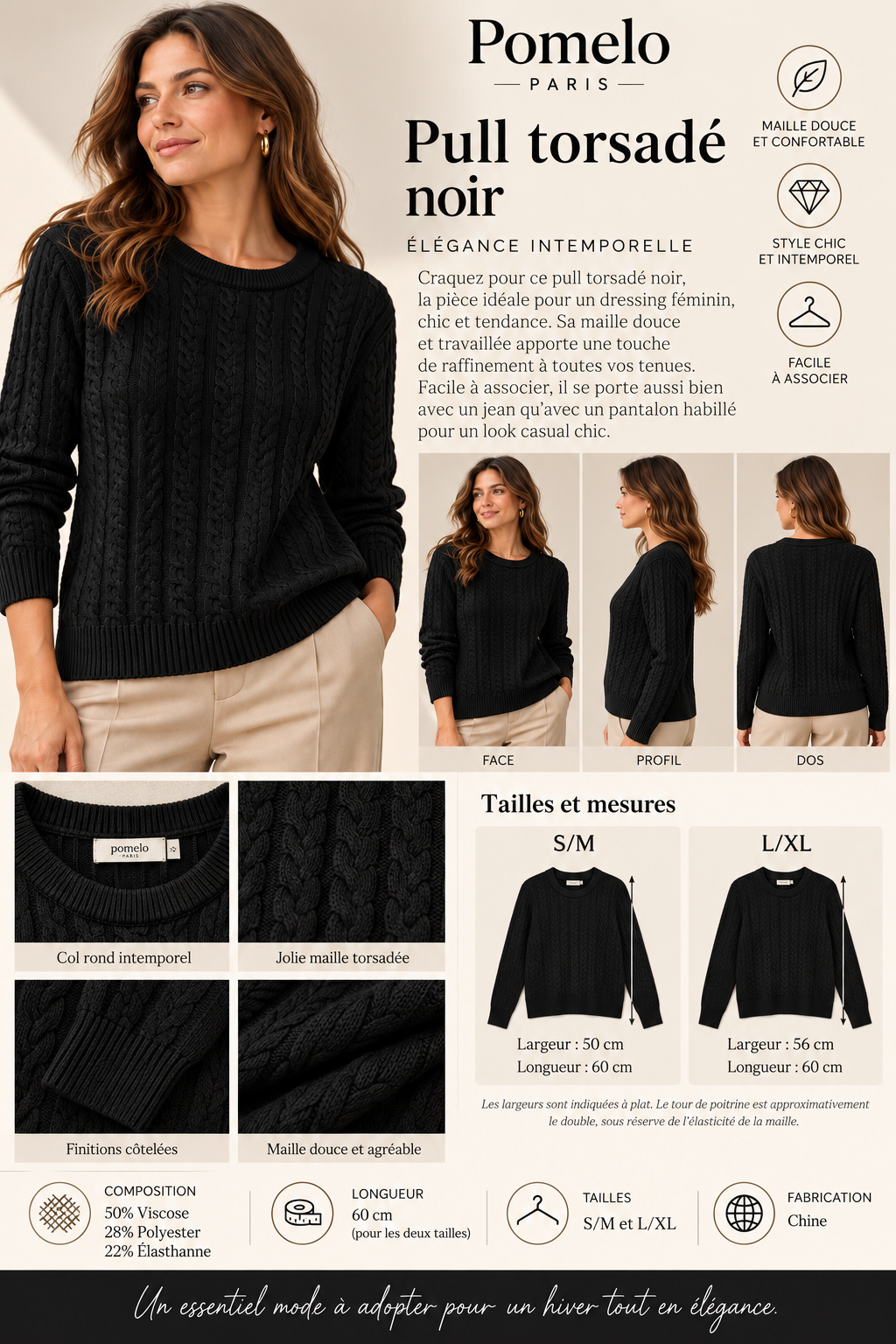 Le pull torsad 68811