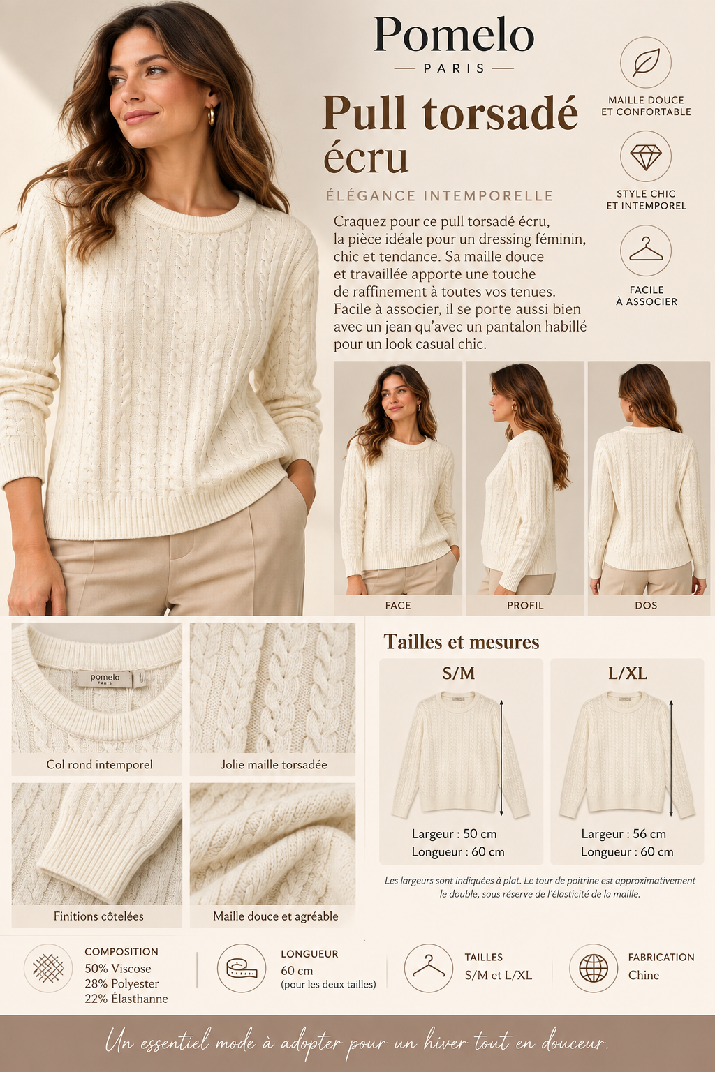 Le pull torsad 68811