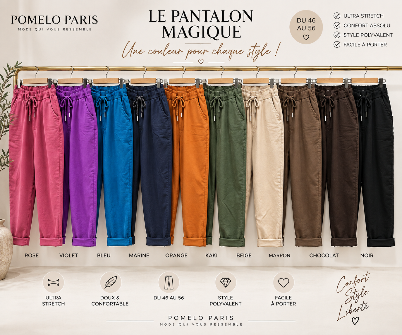 Pantalon « MAGIQUE » grande taille