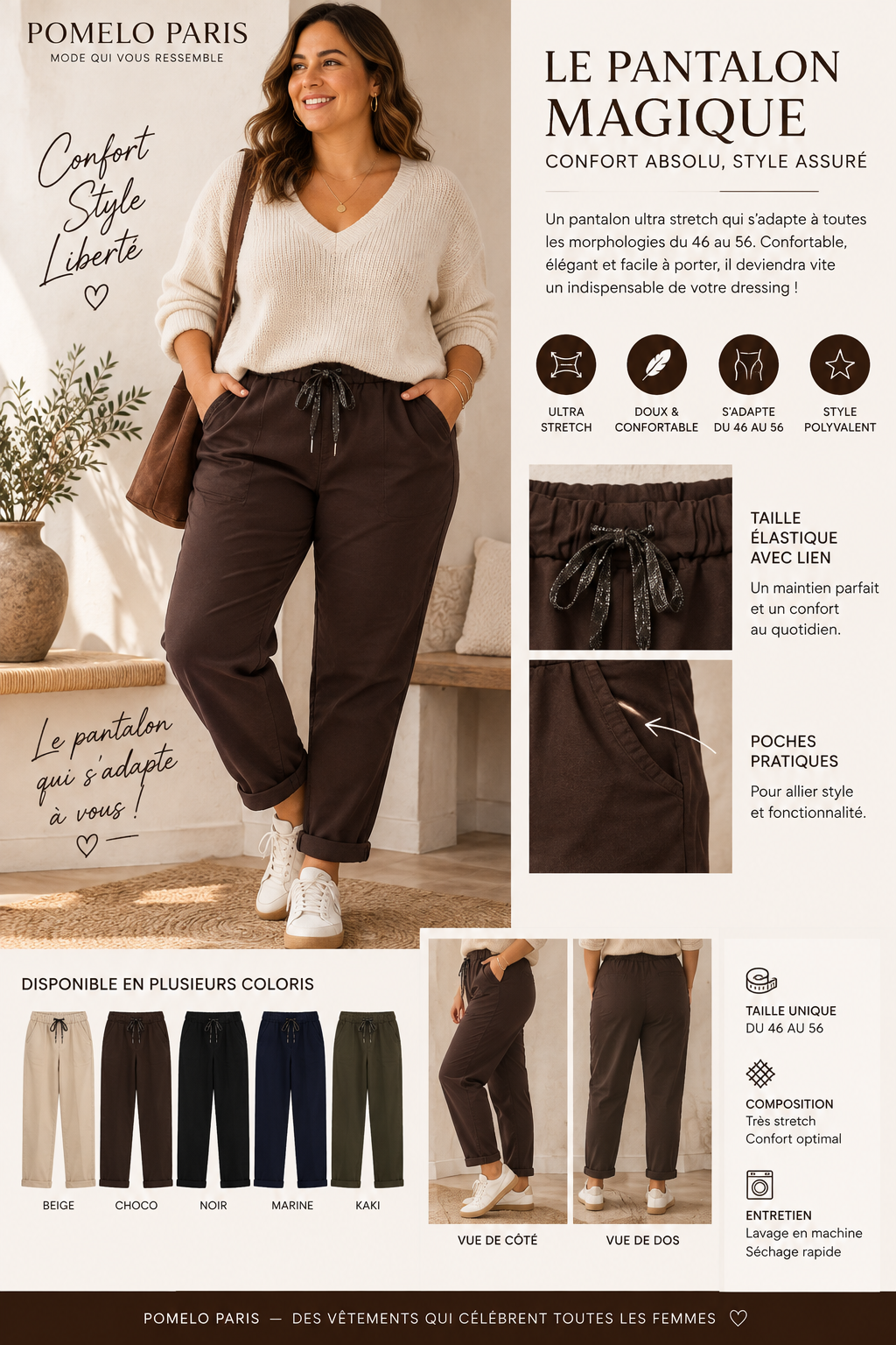 Pantalon « MAGIQUE » grande taille