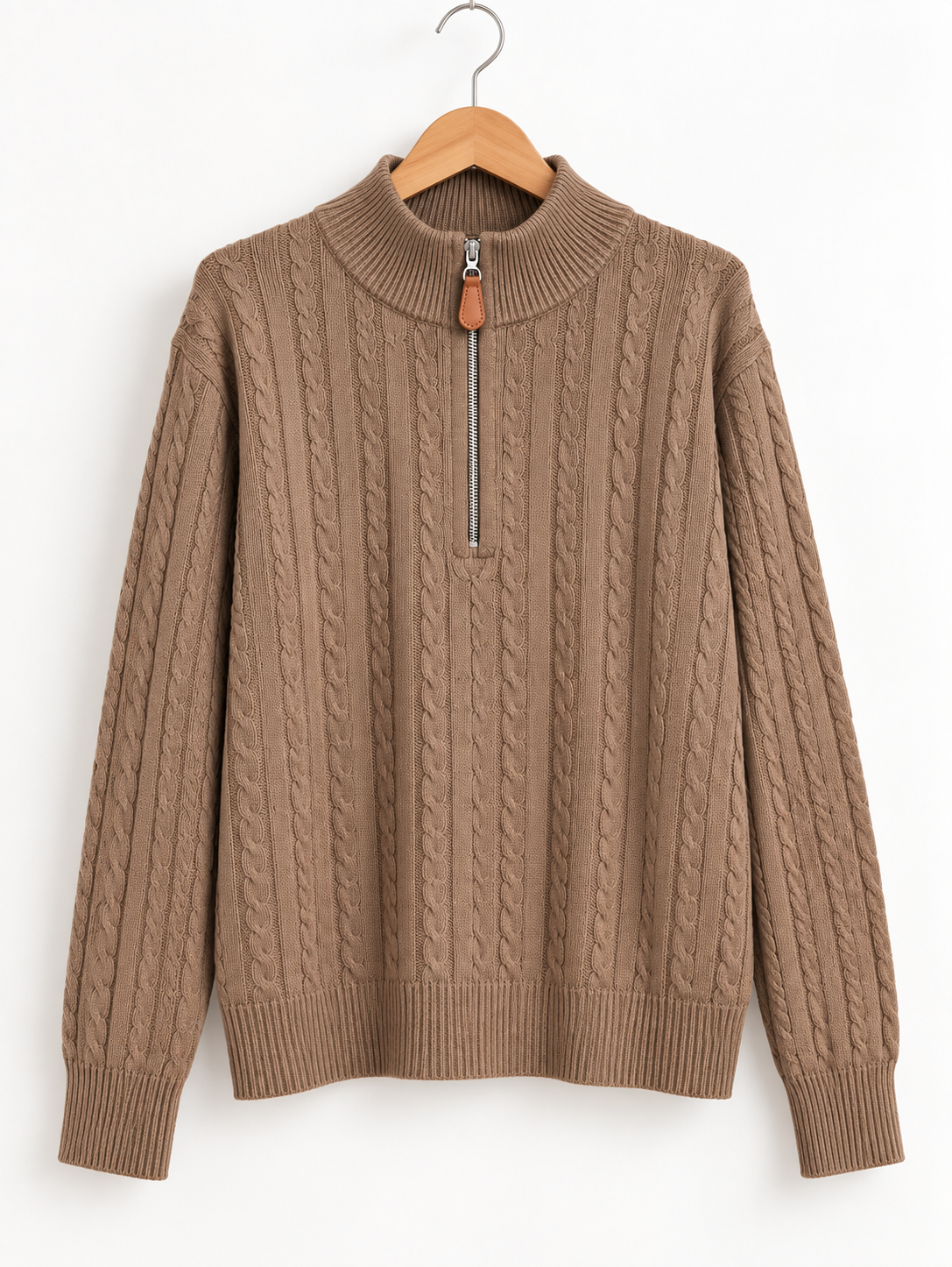 Pull Col Camionneur en Maille Torsadée Premium - GO2668812 — visuel 11 — Pomelo