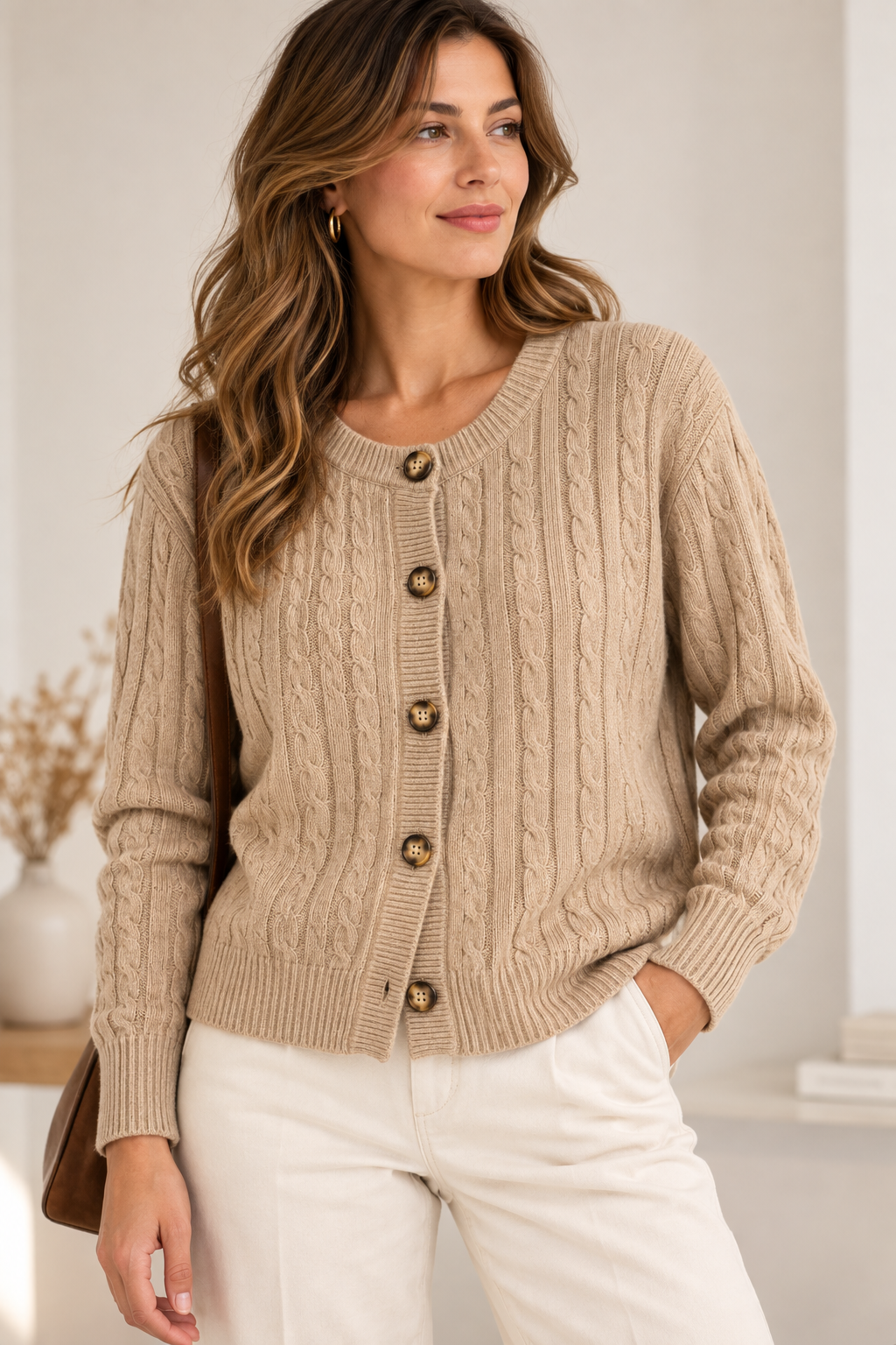 Gilet en maille torsadée 68809