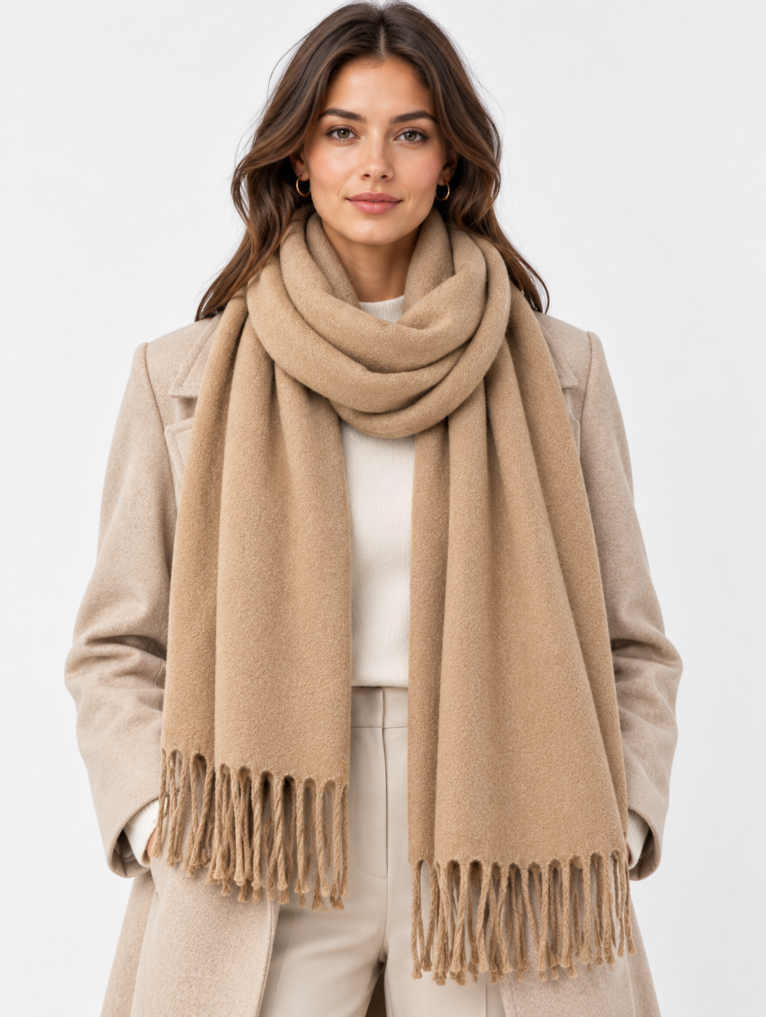Écharpe rectangle femme en viscose – 65 × 180 cm