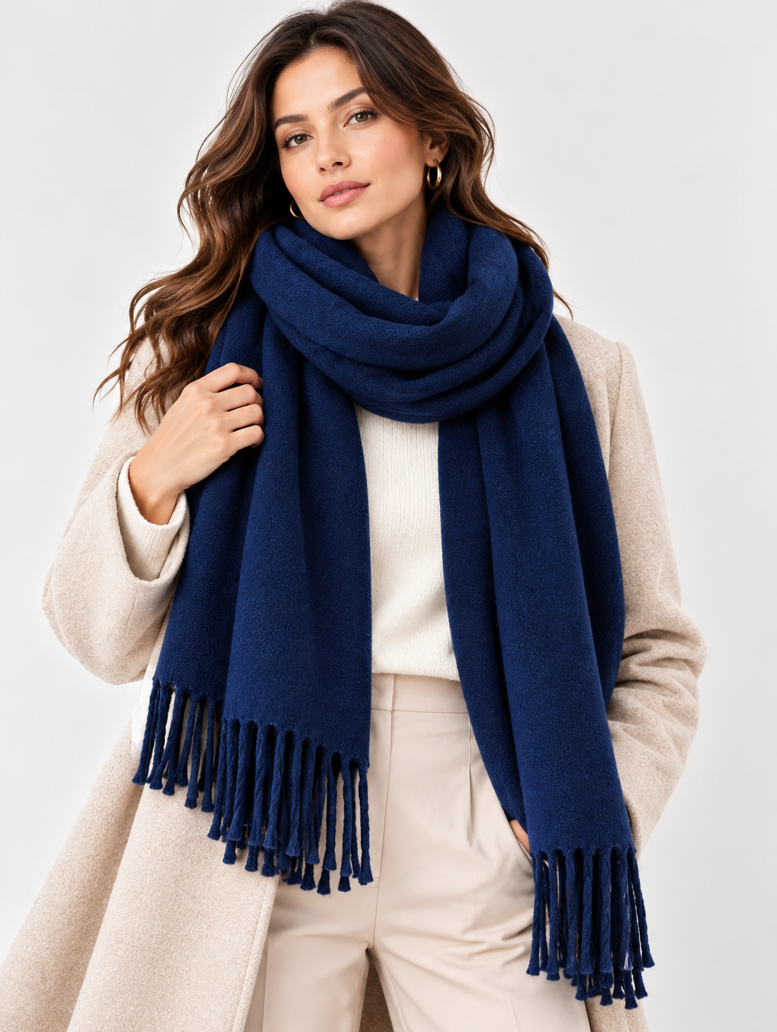 Écharpe rectangle femme en viscose – 65 × 180 cm