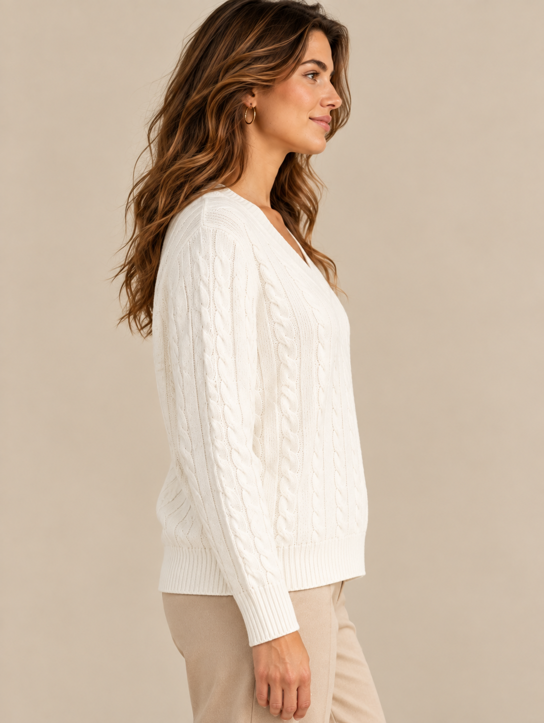 Pull col V torsadé – 68810