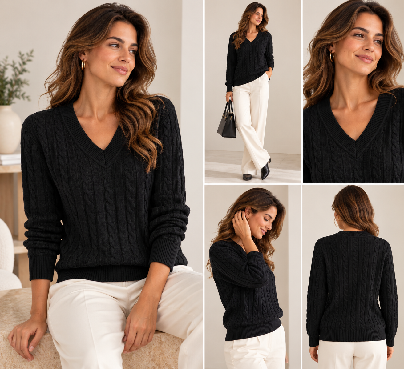 Pull col V torsadé – 68810