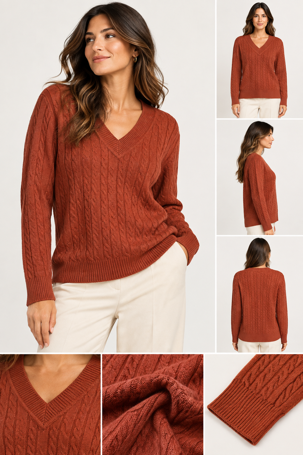 Pull col V torsadé – 68810