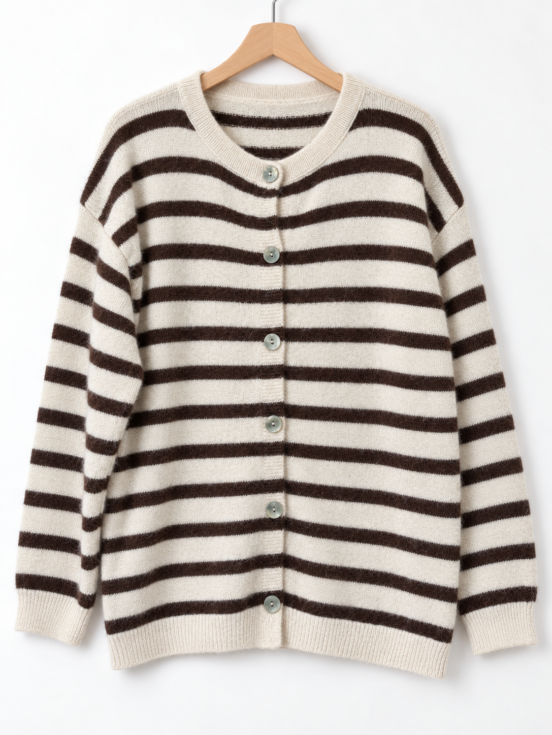 Cardigan rayé en maille douce Rom86350