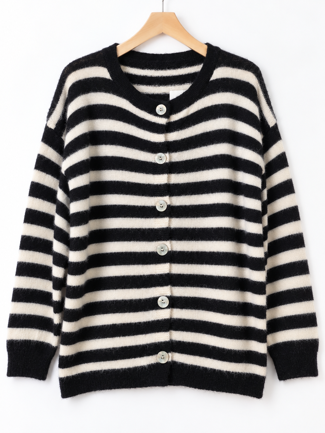 Cardigan rayé en maille douce Rom86350