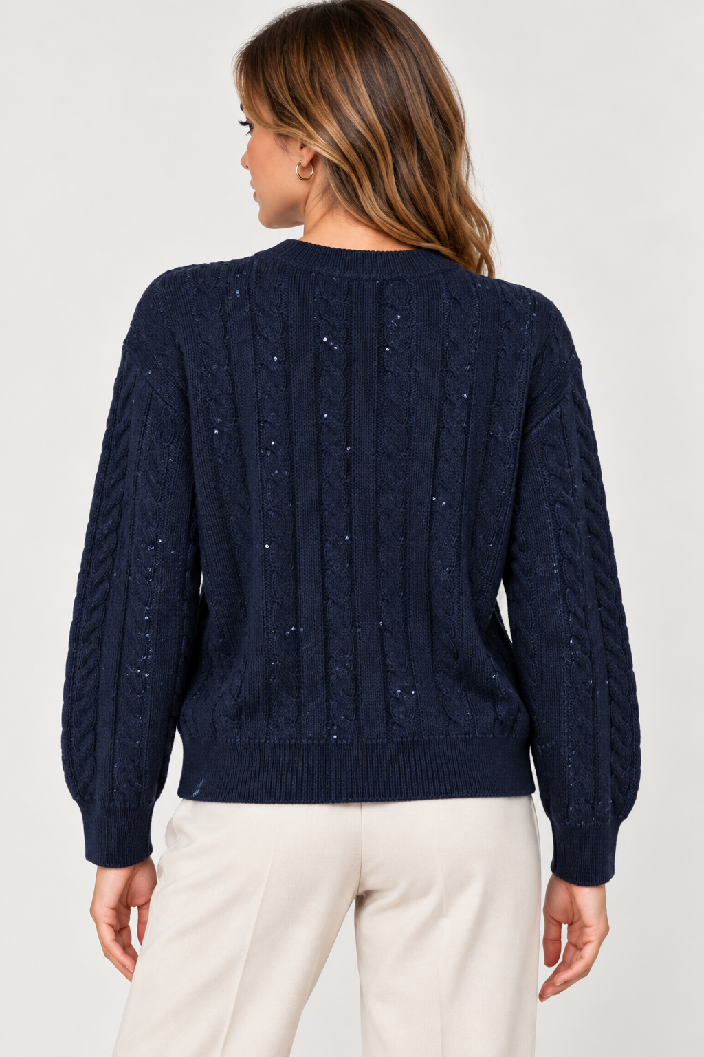 Cardigan en Maille Tressée Élégant - VB8002 — visuel 10 — Pomelo