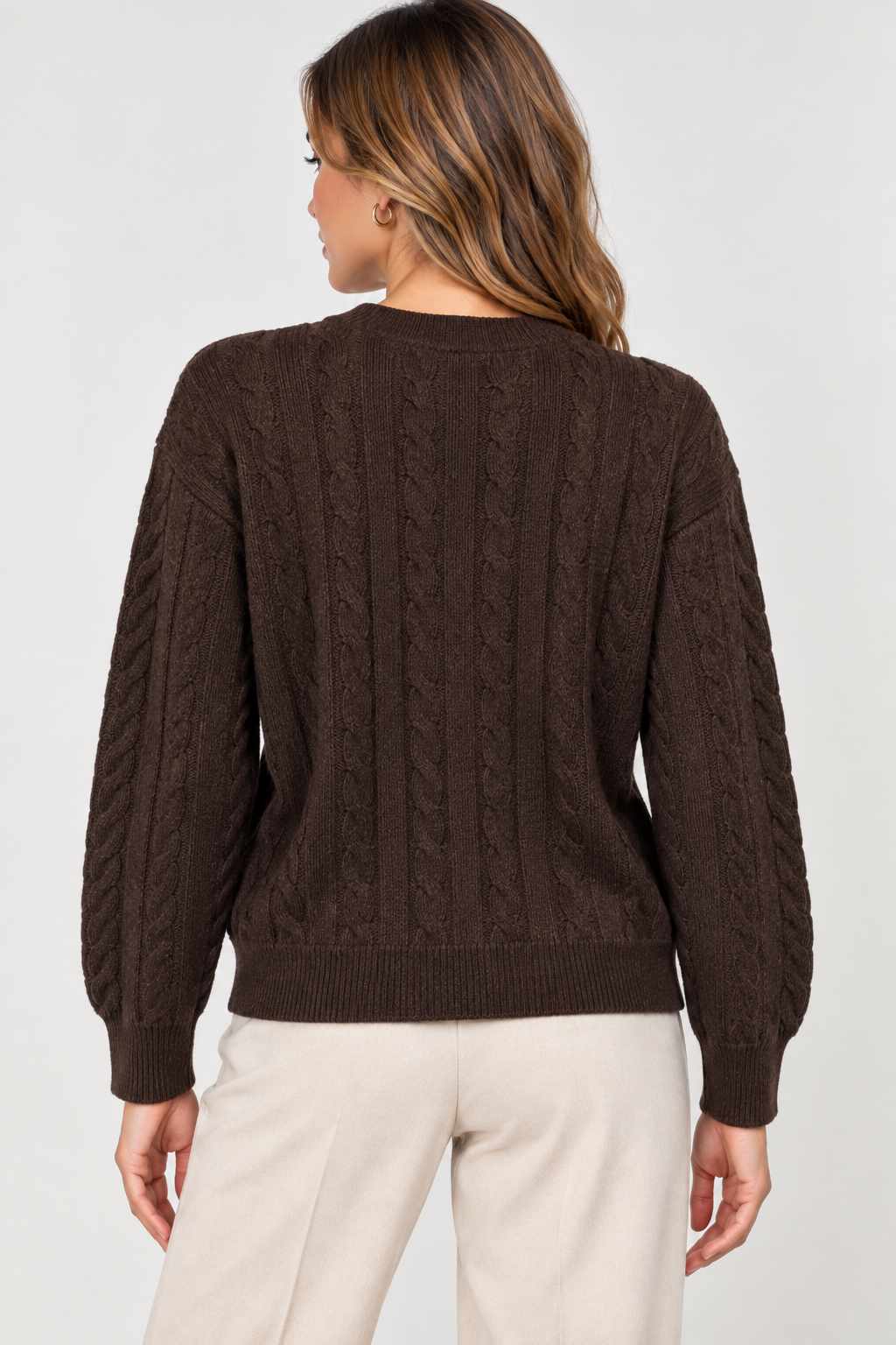 Cardigan en Maille Tressée Élégant - VB8002 — visuel 21 — Pomelo