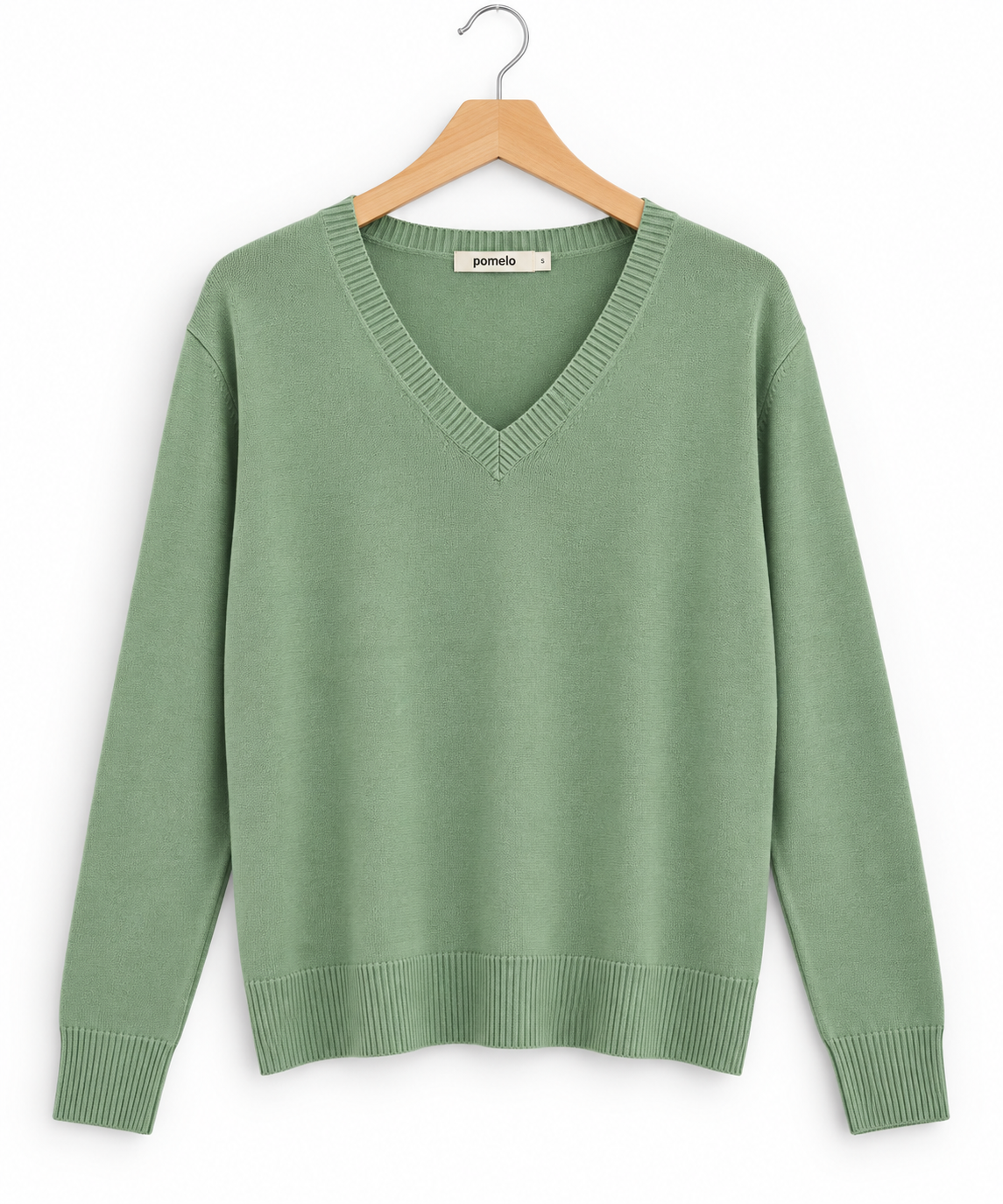 Pull col en V en maille douce - Collection Premium - VB8010 — visuel 7 — Pomelo