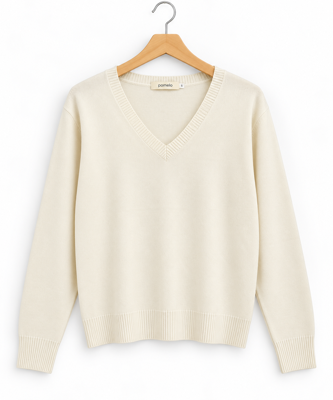 Pull col en V en maille douce - Collection Premium - VB8010 — visuel 16 — Pomelo