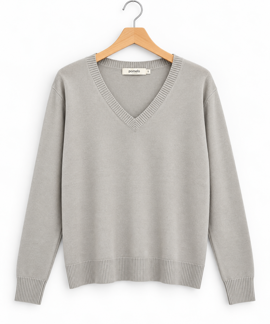 Pull col en V en maille douce - Collection Premium - VB8010 — visuel 21 — Pomelo