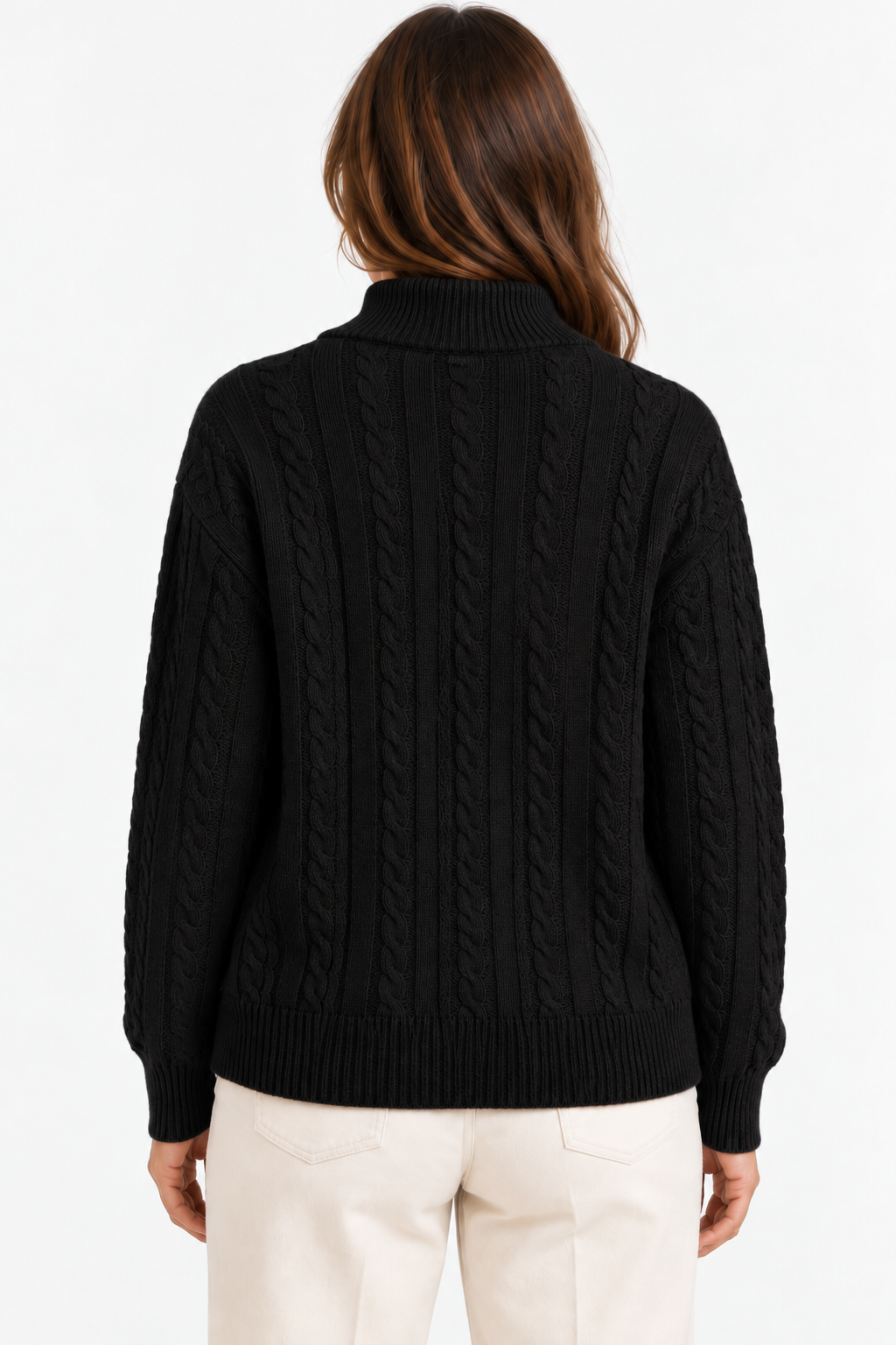 Pull Col Camionneur en Maille Torsadée Premium - GO2668812 — visuel 8 — Pomelo
