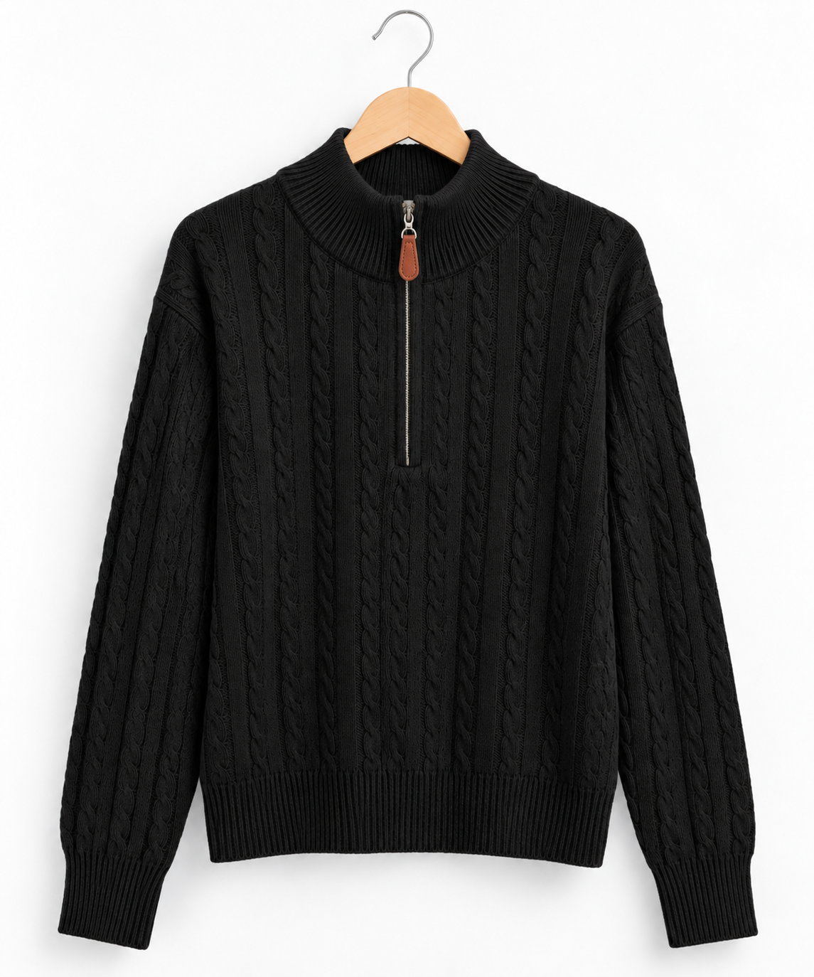 Pull Col Camionneur en Maille Torsadée Premium - GO2668812 — visuel 9 — Pomelo