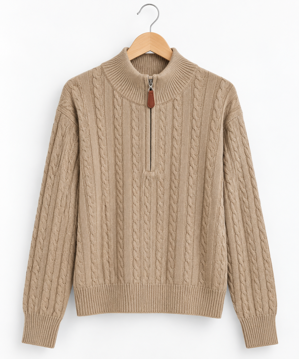 Pull Col Camionneur en Maille Torsadée Premium - GO2668812 — visuel 4 — Pomelo