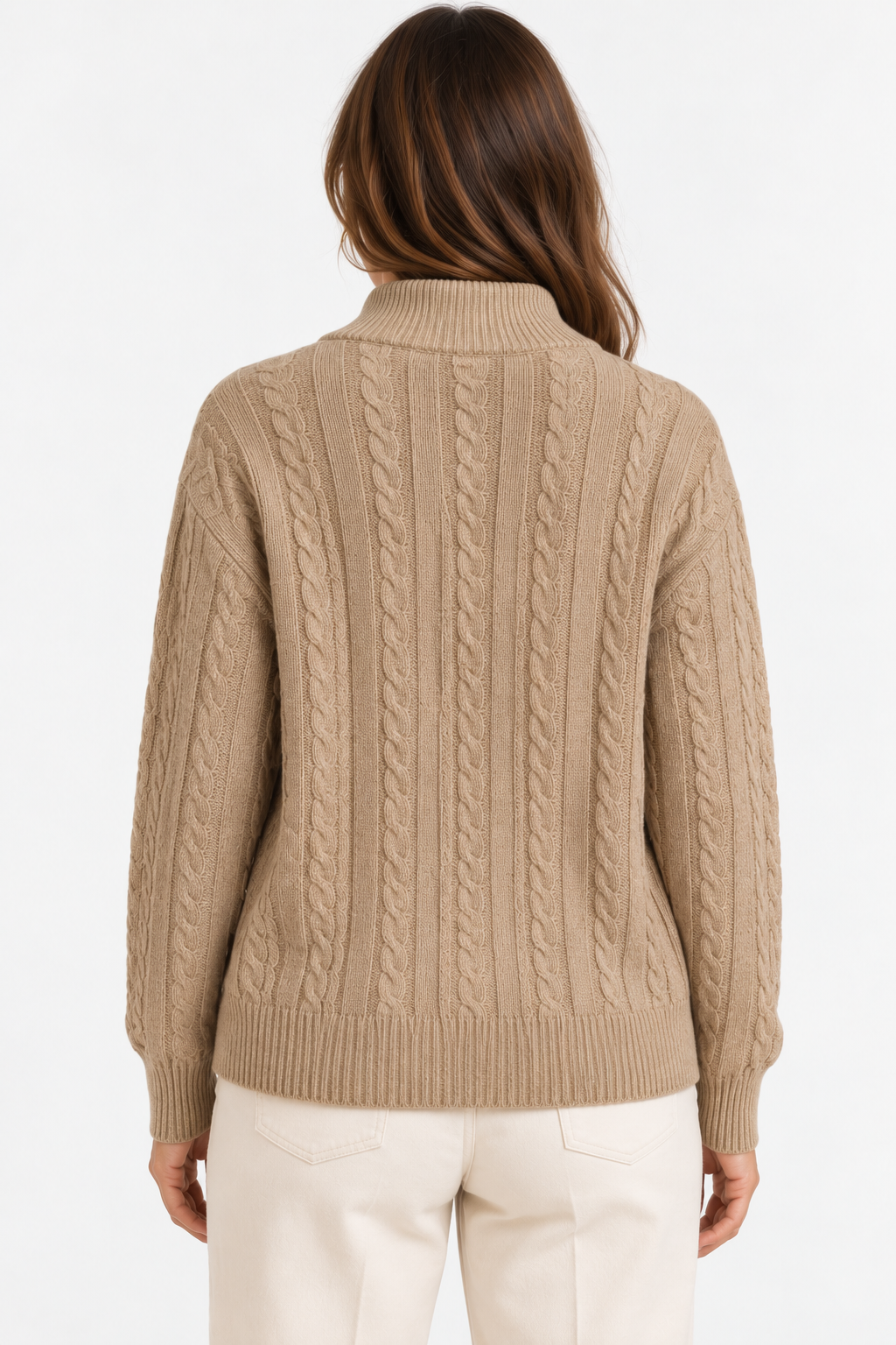 Pull Col Camionneur en Maille Torsadée Premium - GO2668812 — visuel 3 — Pomelo