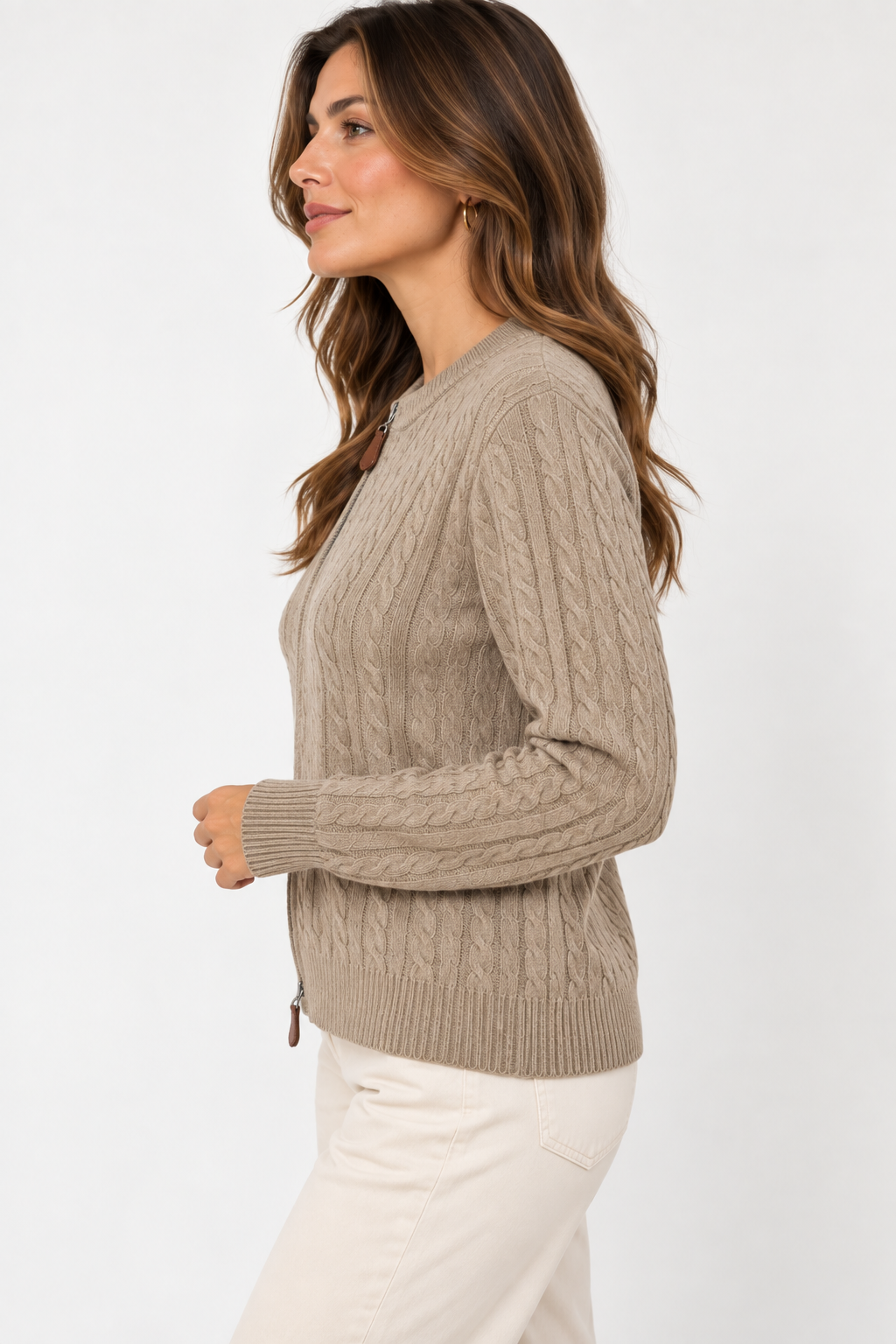 Gilet en maille torsadée zippé - GO2668813
