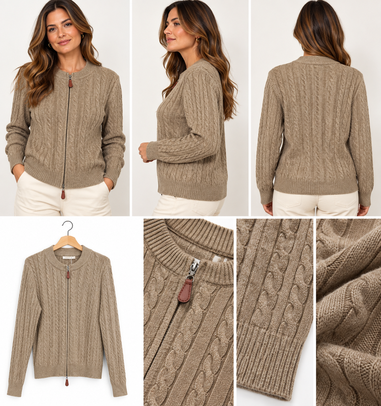 Gilet en maille torsadée zippé - GO2668813