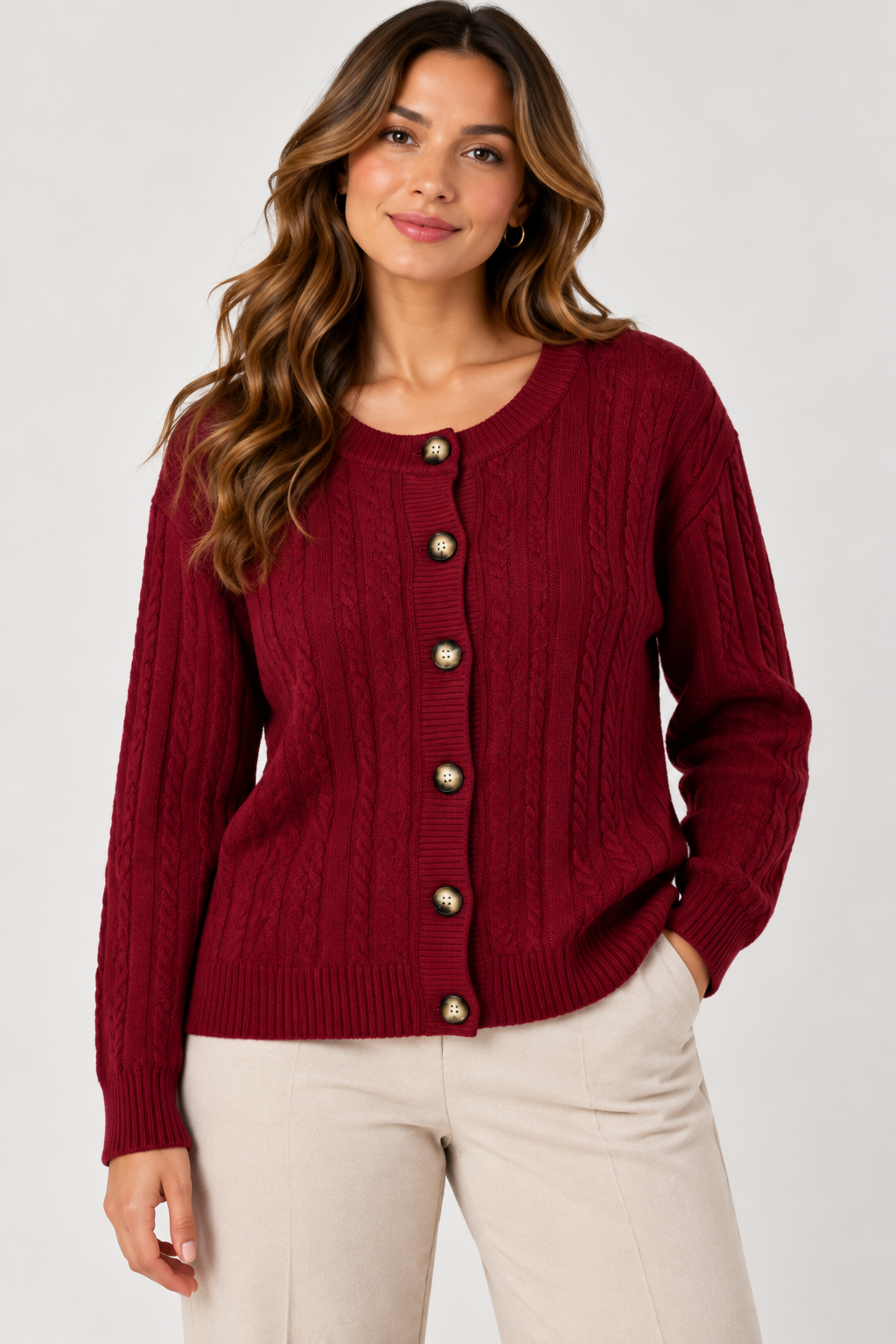 Gilet en maille torsadée 68809