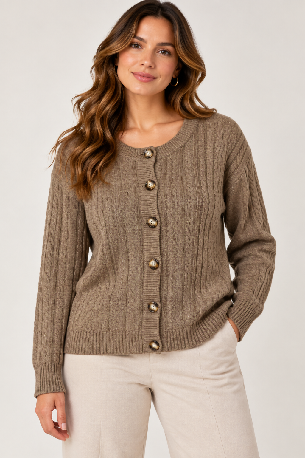 Gilet en maille torsadée 68809