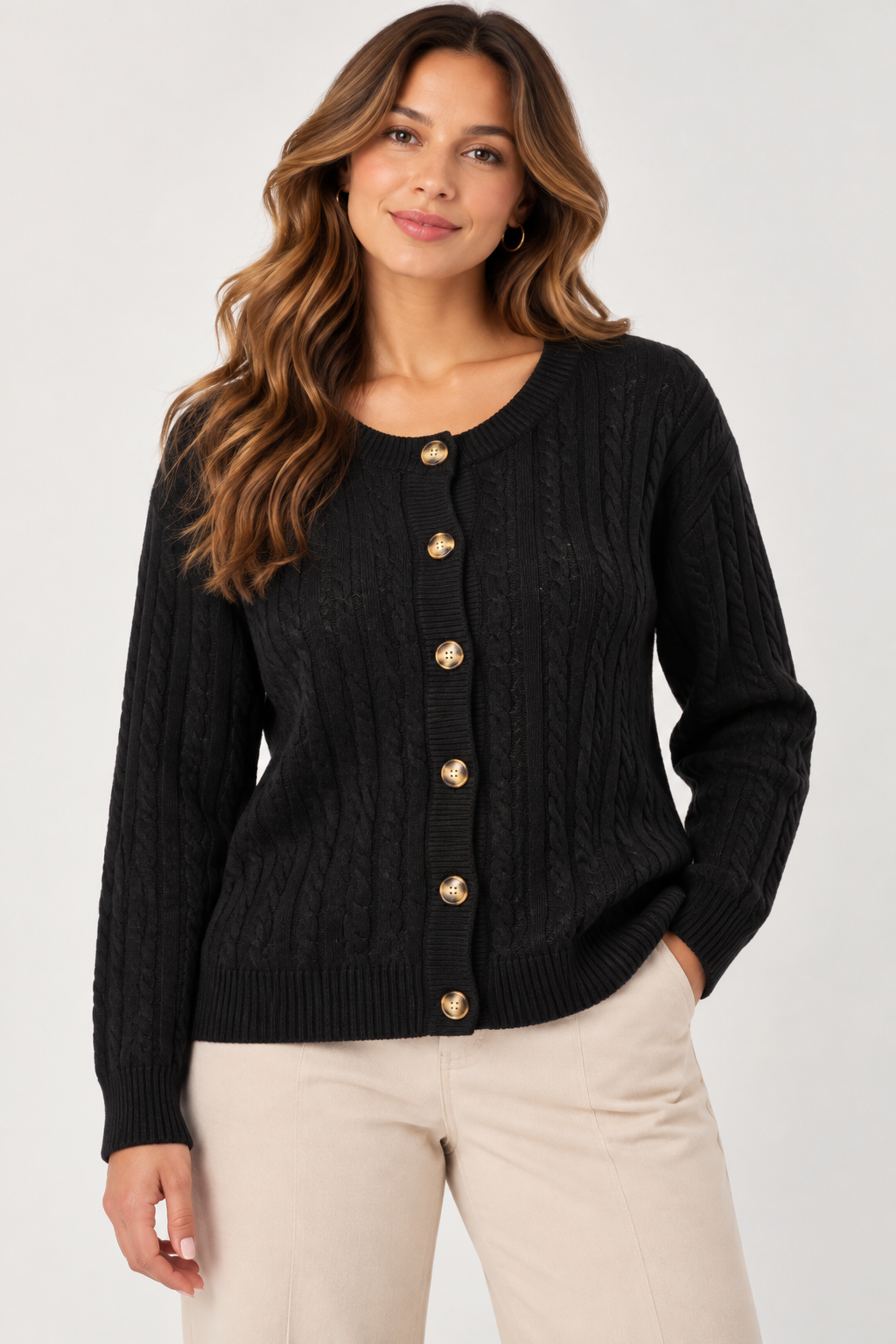 Gilet en maille torsadée 68809