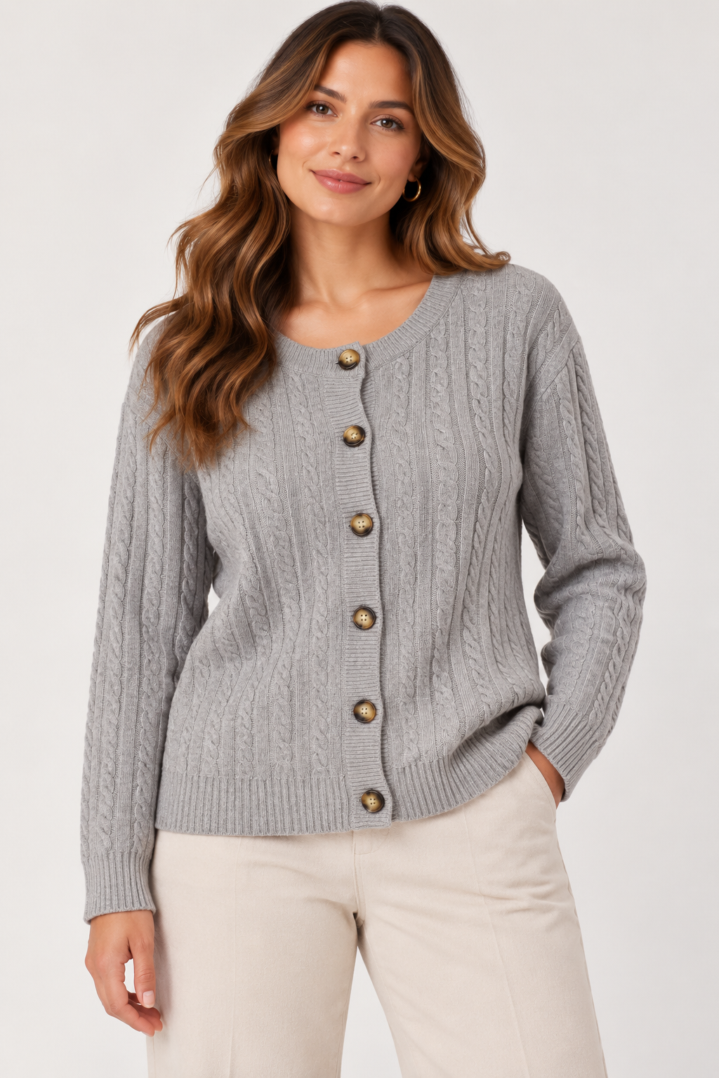 Gilet en maille torsadée 68809