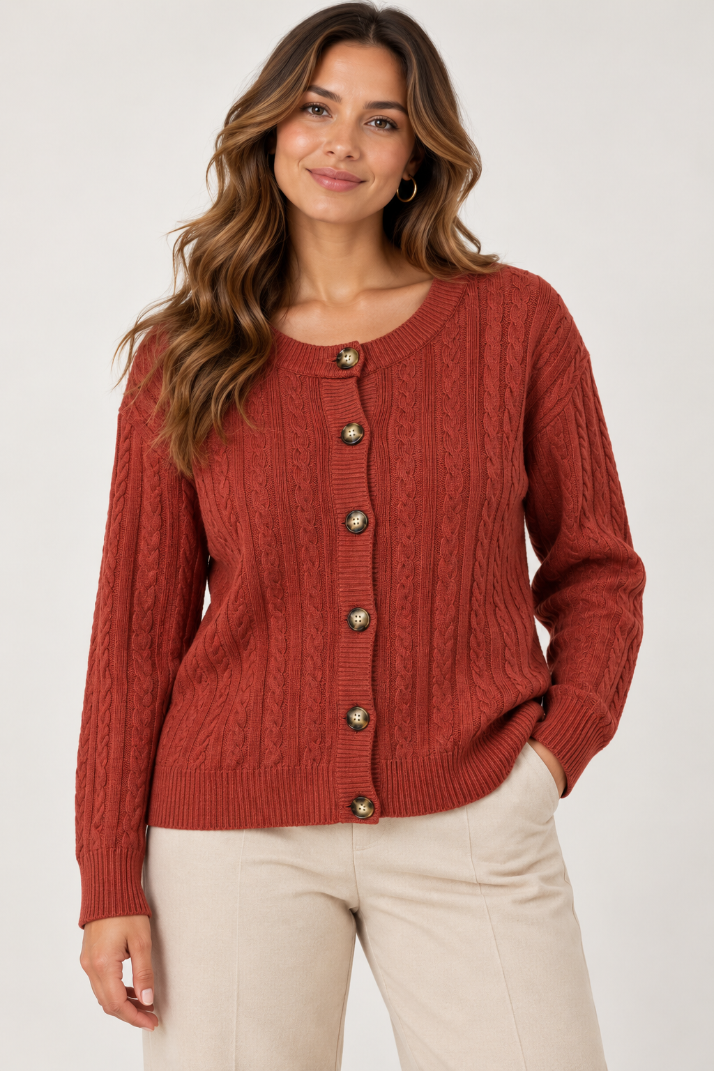 Gilet en maille torsadée 68809