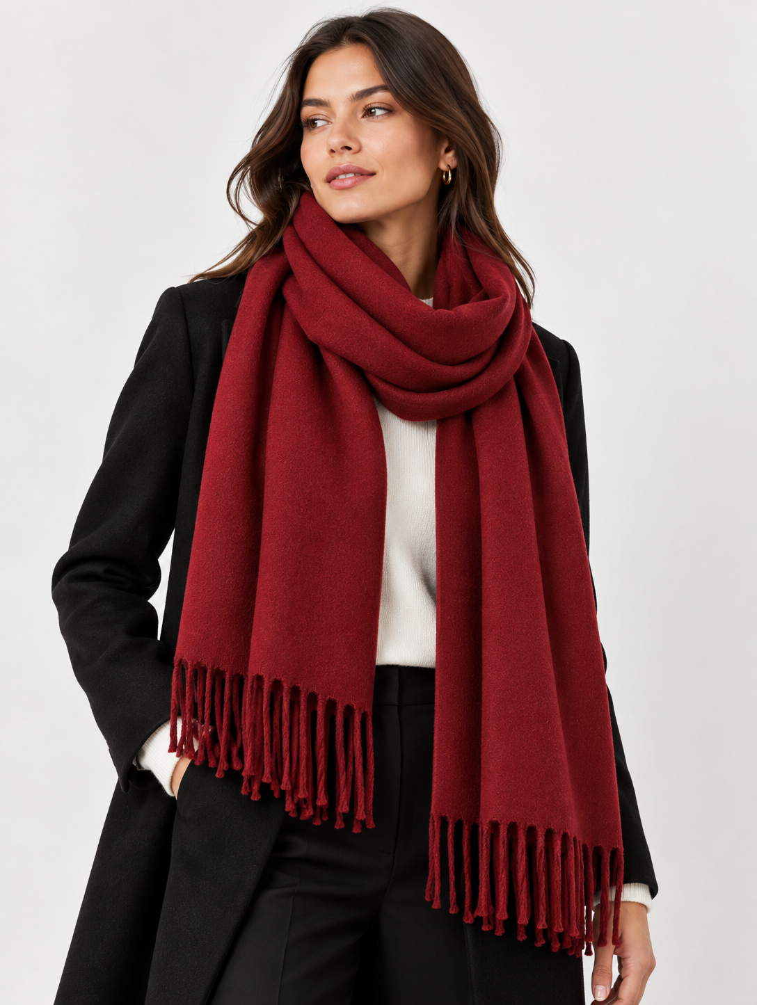 Écharpe rectangle femme en viscose – 65 × 180 cm