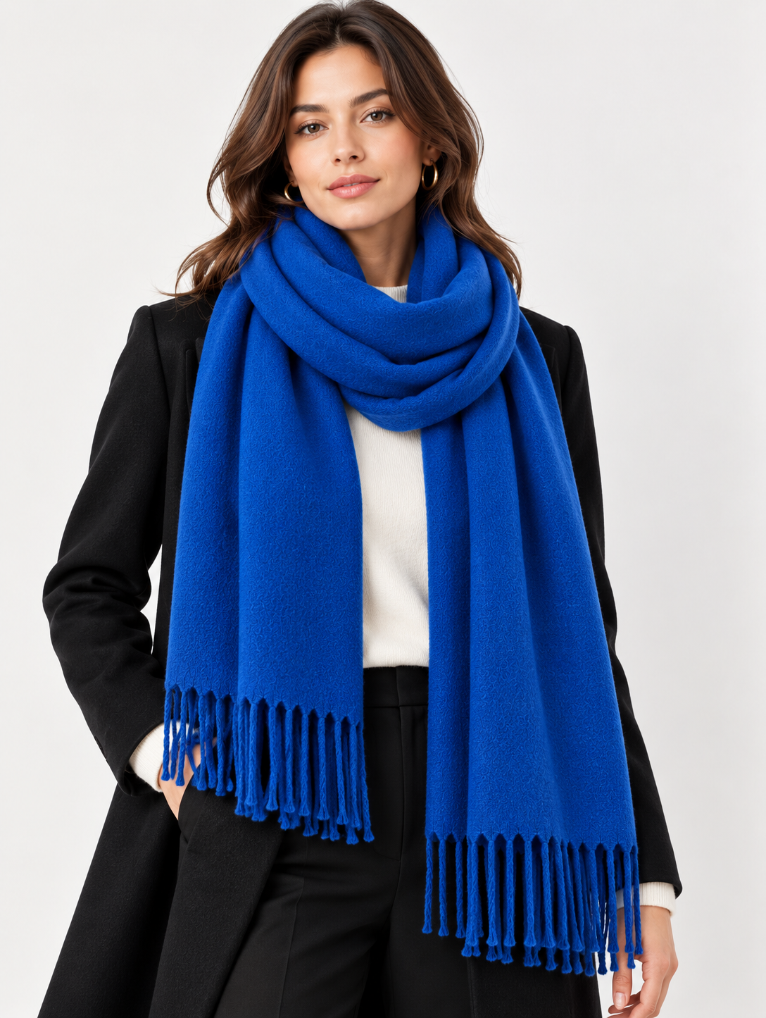 Écharpe rectangle femme en viscose – 65 × 180 cm