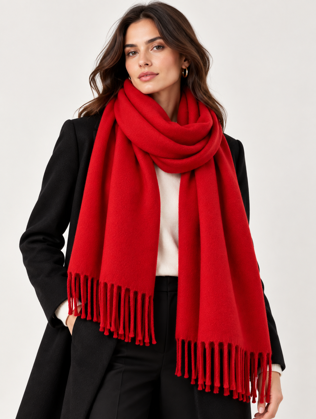 Écharpe rectangle femme en viscose – 65 × 180 cm