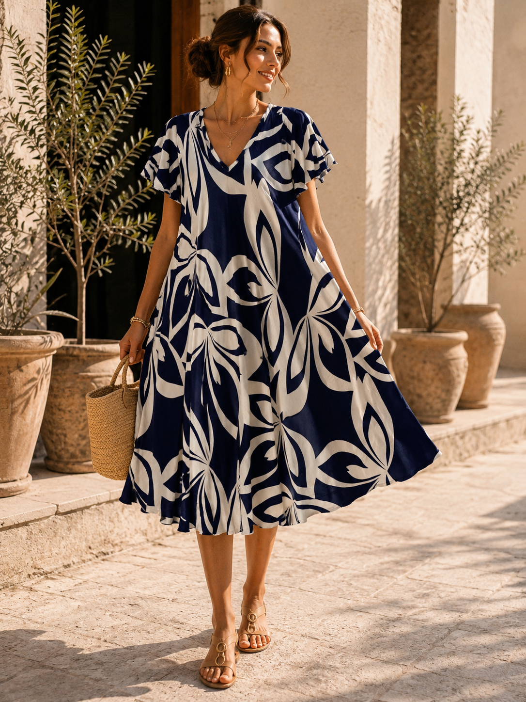 Robe Fluide Imprimée PL022 – Style Chic & Confort Absolu