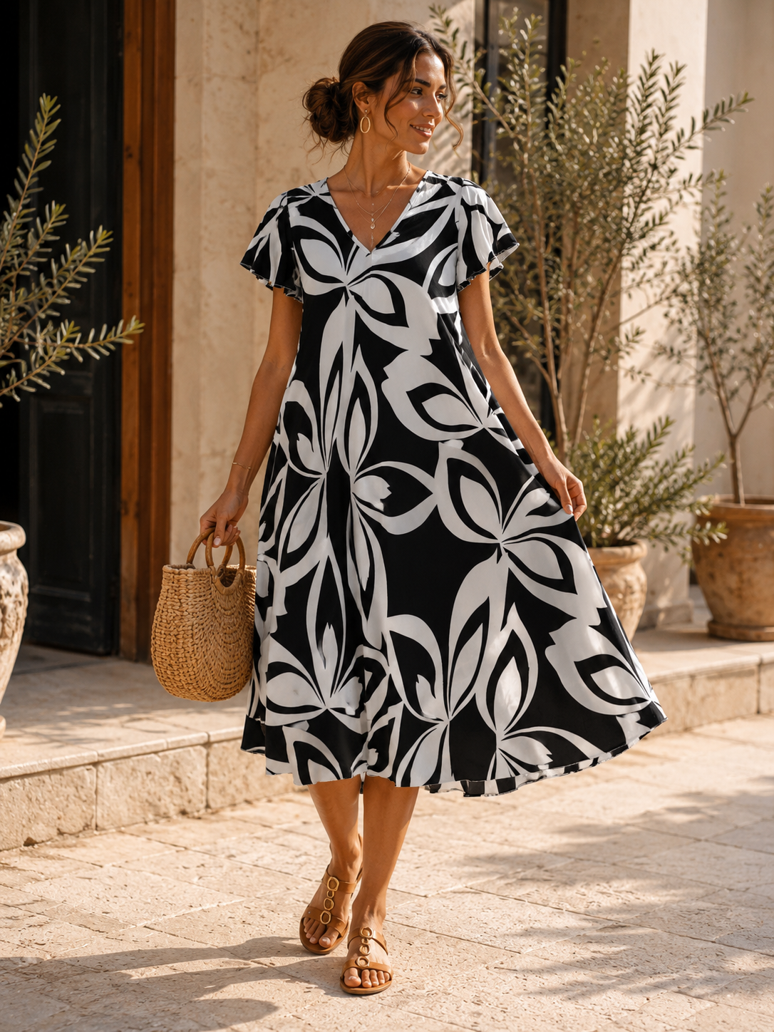 Robe Fluide Imprimée PL022 – Style Chic & Confort Absolu