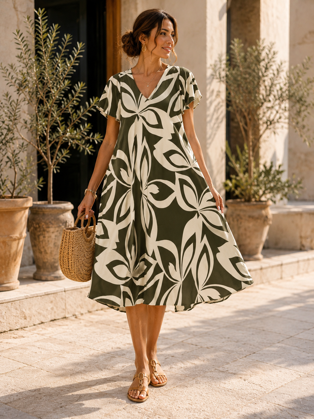Robe Fluide Imprimée PL022 – Style Chic & Confort Absolu